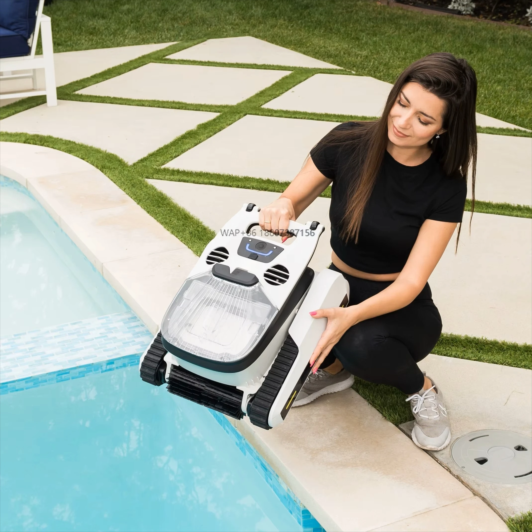 

Automatic Intelligent Wireless Filter Type Pool Vacuum Cleaner Robot for Swimming Pools White 168W