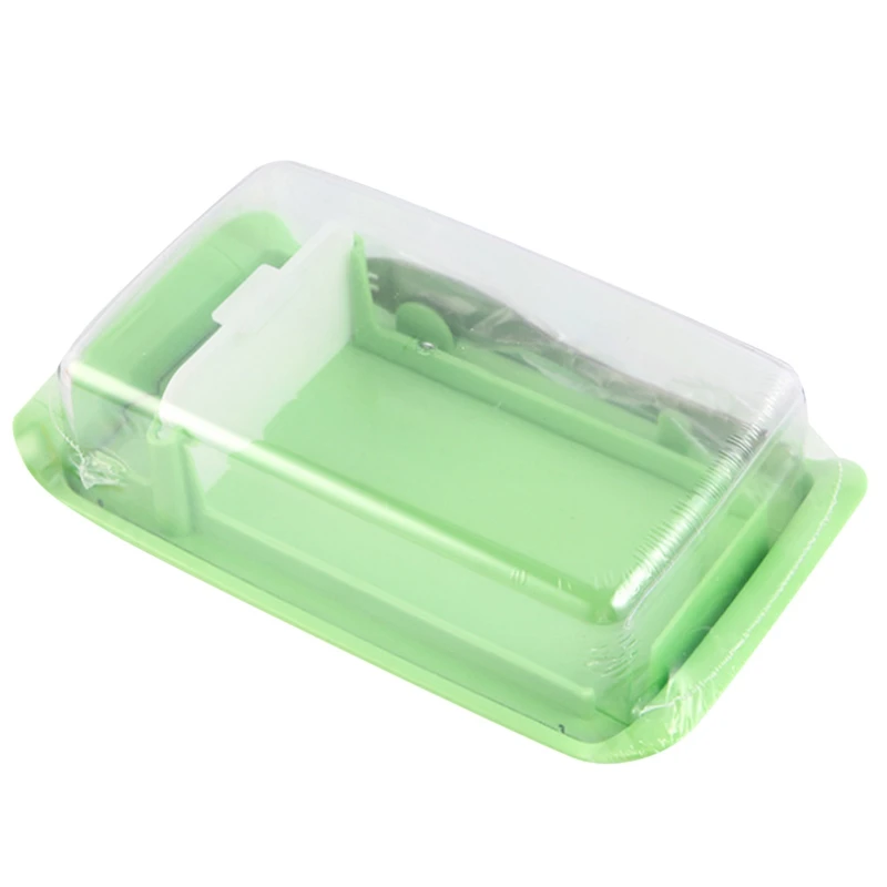 Butter Container Cheese Server Sealing Storage Keeper Tray with Lid Kitchen Dinnerware for Cutting Food Butter Box, C