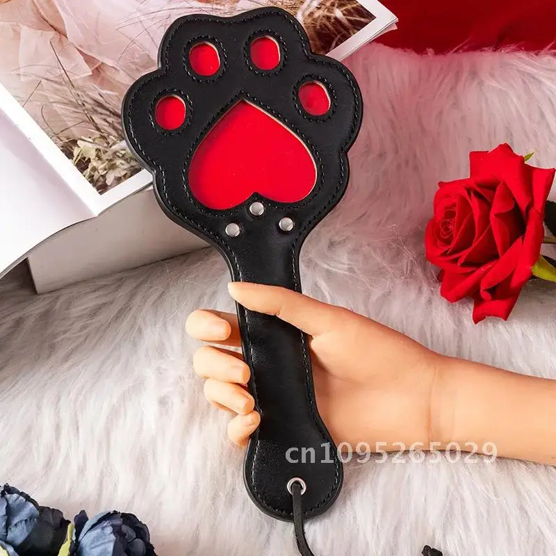 Fouet en forme de patte de griffe de chat en cuir PU, pagaies de fessée de cul, sexy, amour adulte, BDSM, oubfor, jeu, fétiche, raquette, jouets pour couples