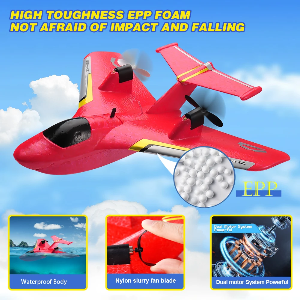 Jouet Extérieur Avion Avion à Lancer à La Main Planeur Rouge - Jouet Volant Extérieur Pour Enfants EVA Léger