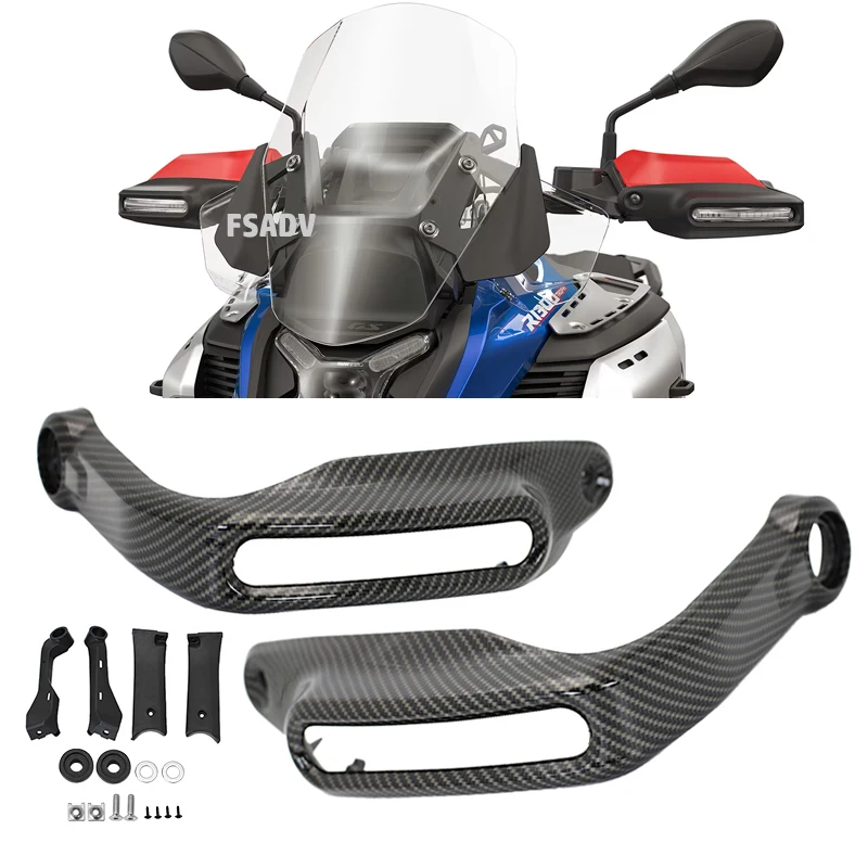 Image of Carbon Schwarz Handschutz Hand schild Schutz Für BMW R1300GS R1300GS ADVENTURE R 1300GS ADV 2024 2025 Motorrad Zubehör