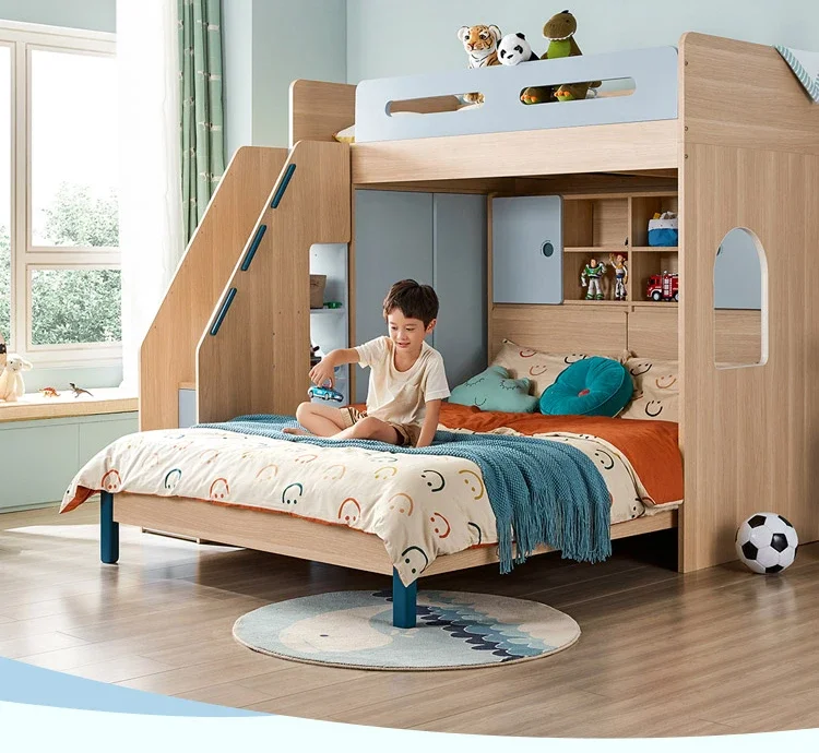 Boys and girls bunk beds small apartment wardrobe bed integrated