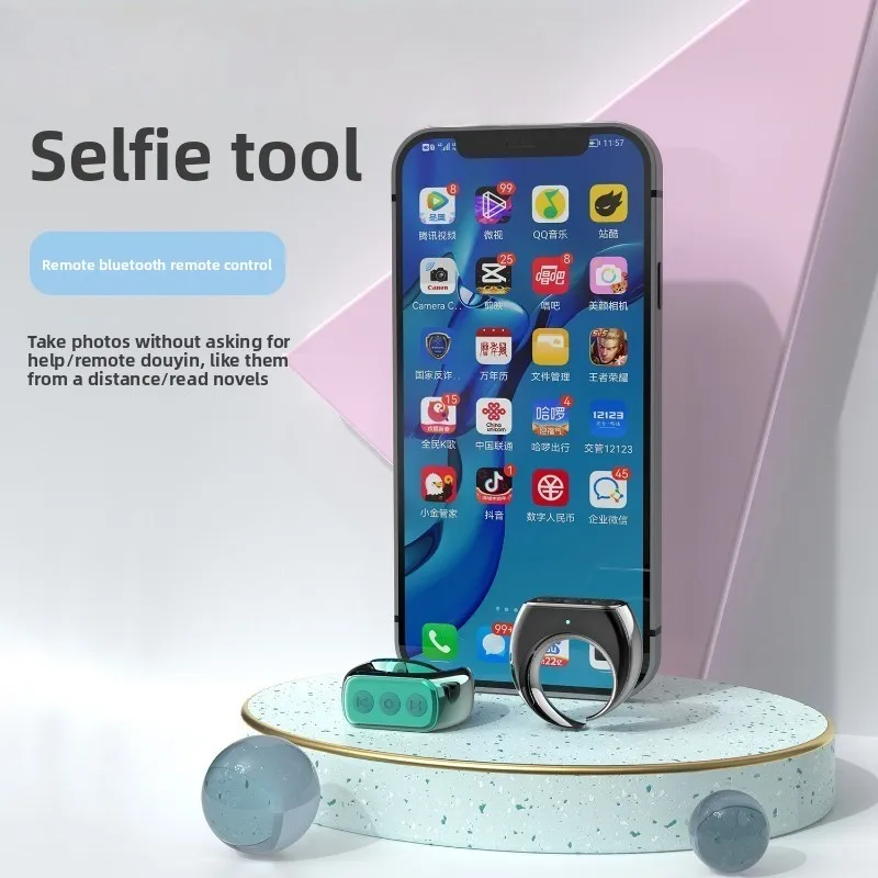 Applicable to mobile phone Bluetooth remote control Douyin artifact page turning controller, brush and shake selfie