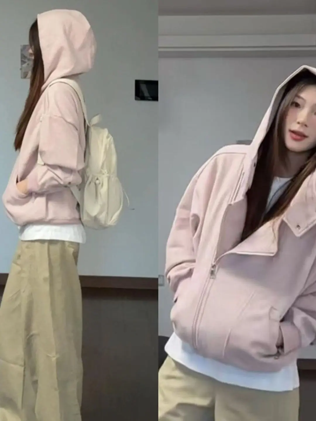 

Женская толстовка с длинными рукавами в корейском стиле ретро, розовая повседневная верхняя одежда с цветочным принтом, весенне-осенняя стильная универсальная модная куртка