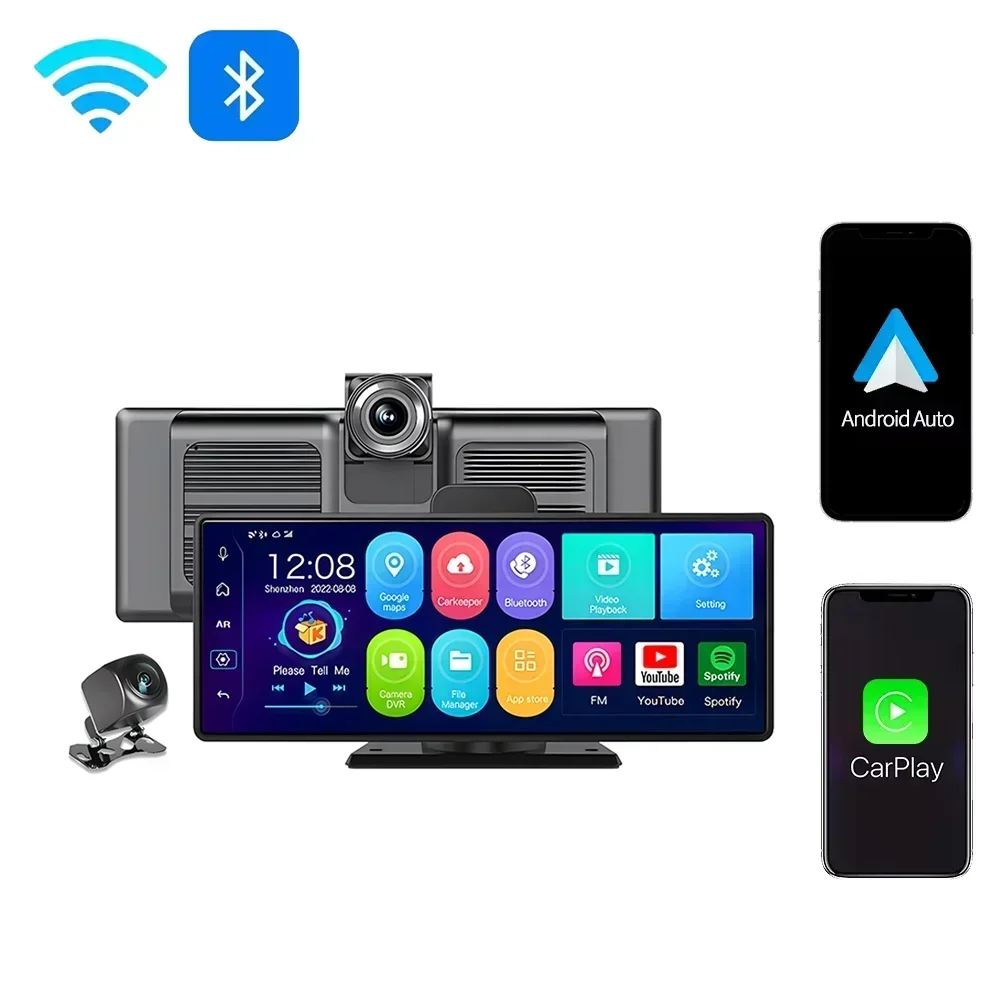 In stock Smart Android Car Radio Wireless Phone Link Carplay Screen 10 Inch 1080P Dash Camera 4GB + 64GB Car Screen Car Monitor