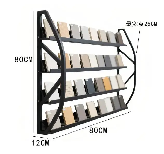 Aan de muur gemonteerd bouwmateriaal Monster Kleurbord Vitrinekast Deurpaneel Frame Steen Klein monsterdisplayrek