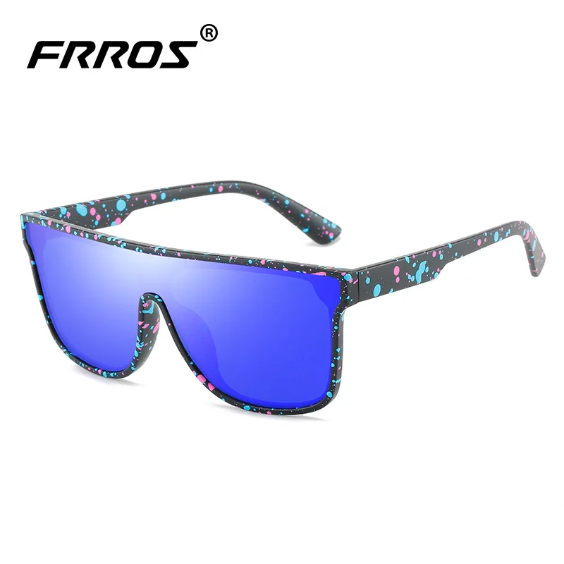 

Unisex One-piece Big Frame Polarized Sunglasses UV400 Anti UV Trendy Integrated Sports Cycling Shades