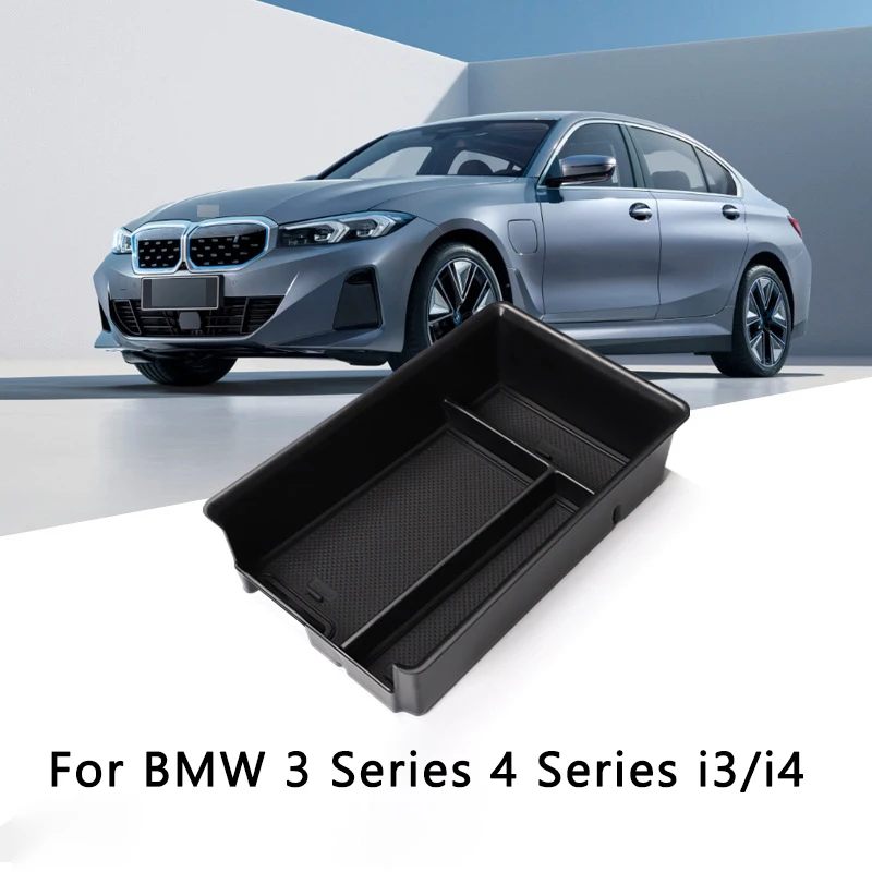 

For BMW 3 Series 4 Series i3/i4 2022 Central Control Armrest Box Storage Box PVC ABS Material Car Interior Accessory