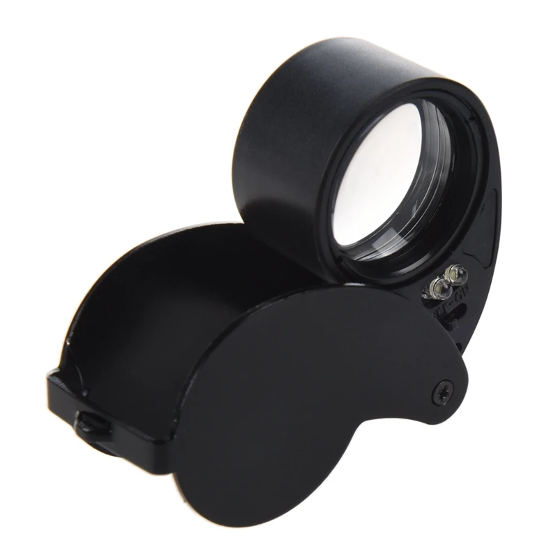 HOT SALE 2Pcs 40X 25Mm Eyes Optical Glass Loupe Magnifier Magnifying LED Light