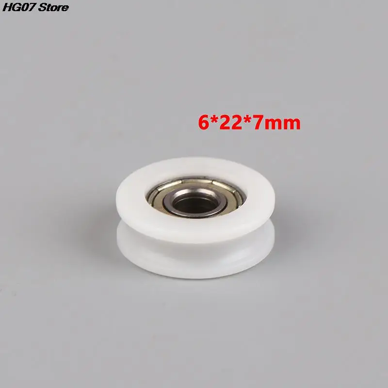 1PC Moving Door And Window Slide Wheel 626 Bearing Pulley 6*22*7MM Planar Wheel U-shaped Groove Nylon Pad Injection Material