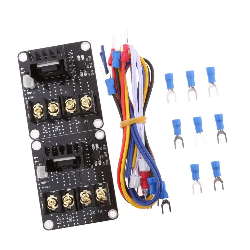 2Pcs 3D Printer Heat Bed Power Module Hot Bed Power Expansion Board MOS Tube High Current Load Module with Cables