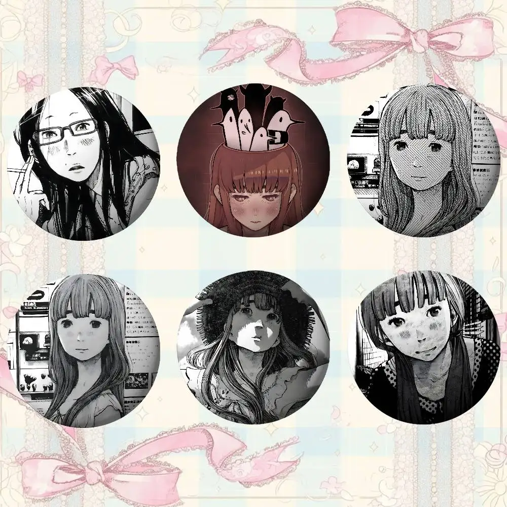 Comics Goodnight Punpun Broschen Stilvolle Ornament Pins Exquisite Runde Abzeichen Tasche Zubehör Schmuck Geschenke