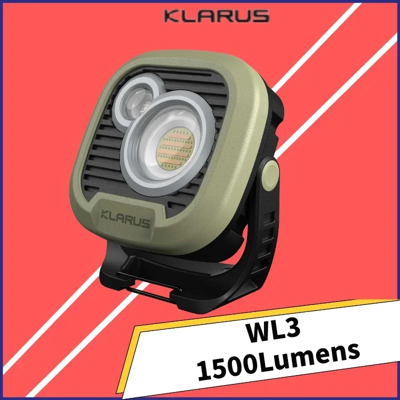 Klarus WL3 Protable Camping Lantern 1500Lumens Rechargeable 180° Ajustable Lighting Magnetic Built-in13500mAh battery