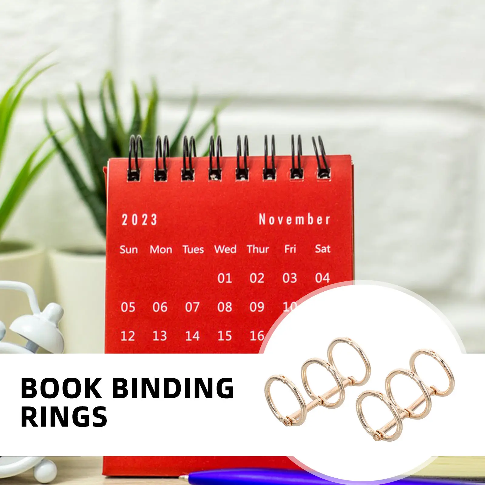 

2Pcs Elegant Metal Calendar Binding Rings Loose Leaf Binder Rings for Home Office School Use DIY Notebook Diary Planner Flash