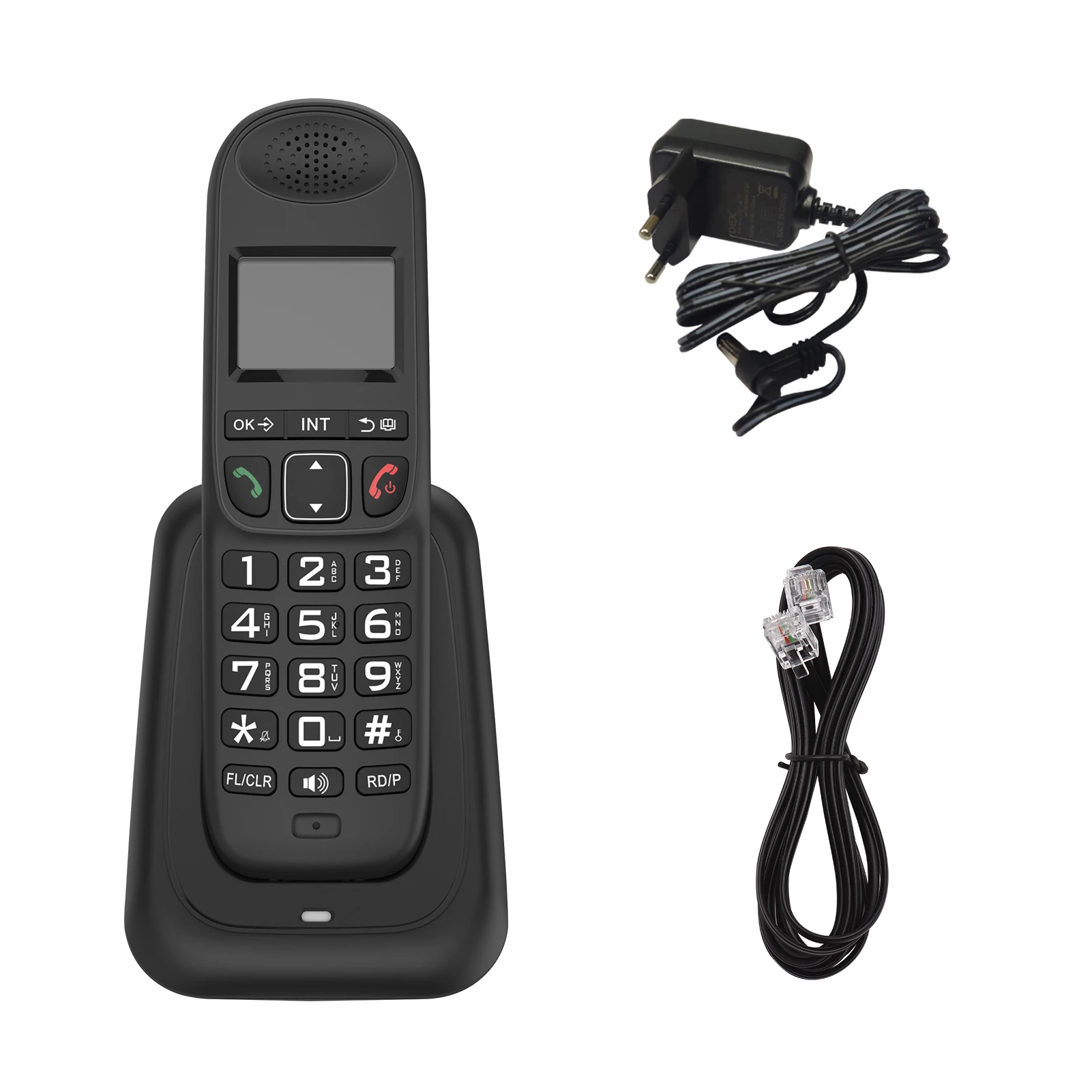 Expandable Cordless Phone System with 3 Lines Display Caller ID Support 5 Handsets Connection 50 Phone Book Memories Hands-