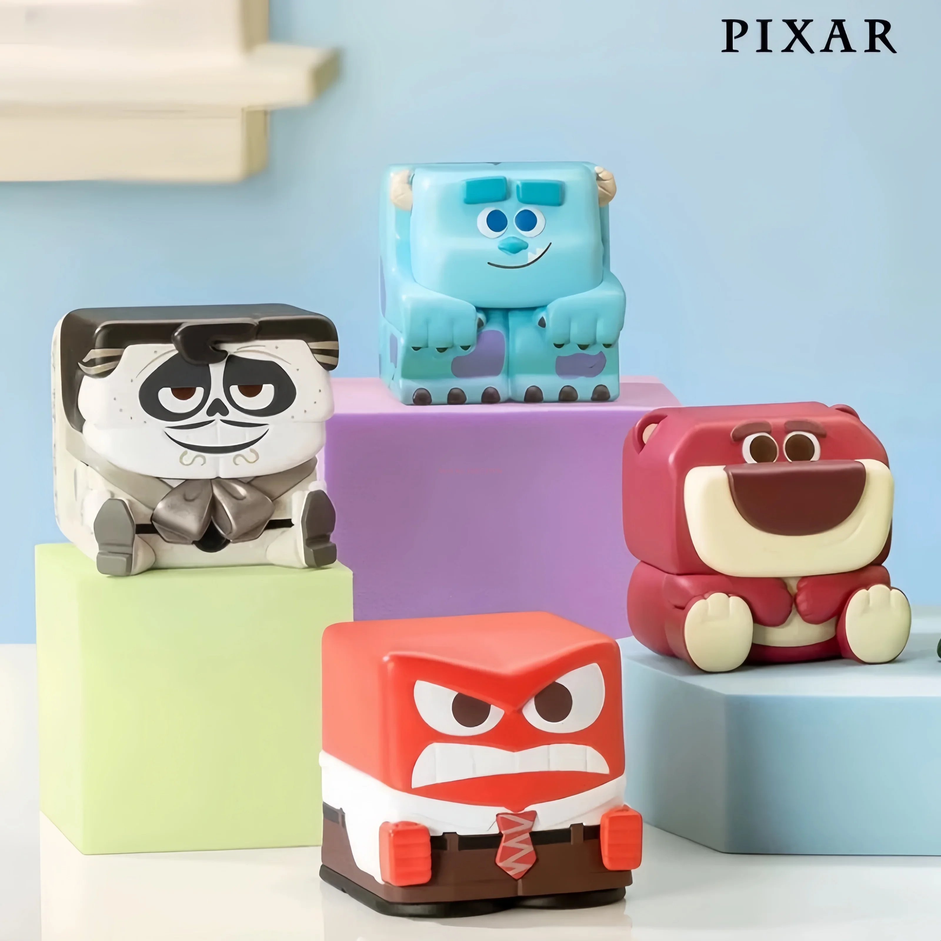 POP MART Disney Pixar Pop CUBE 3 Alien Sulley Lotso Rex Hamm Bob parr Action Figure Toys Dolls Christmas Gift for Kids Decorate