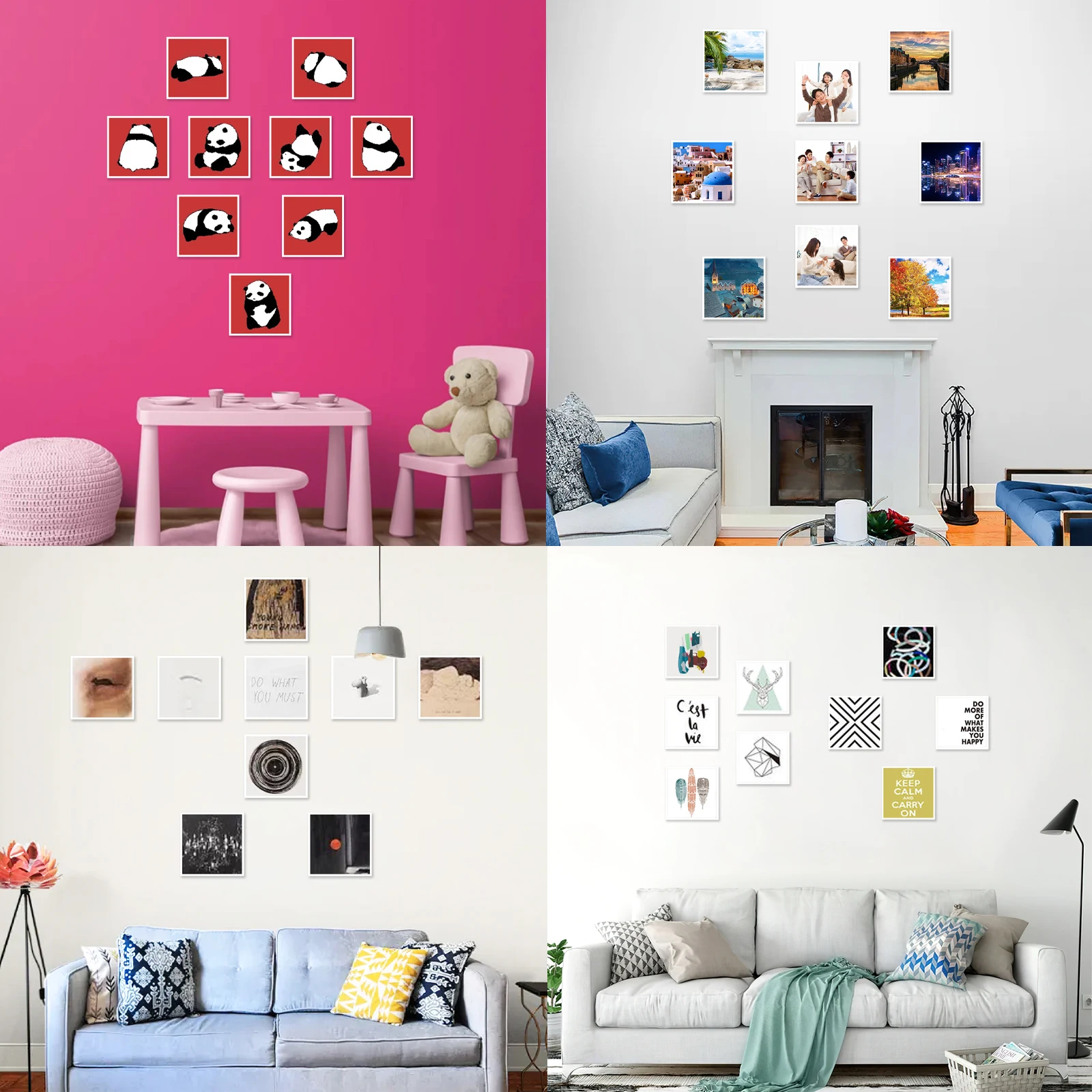 12x12 Picture Tiles | Mix Tiles Picture Frames Stick on Wall