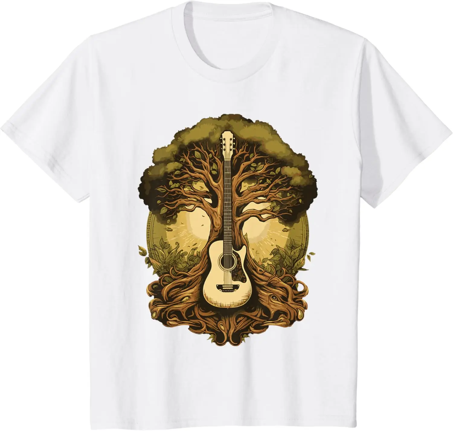 

t shirts Acoustic Guitar Tree By The Lake Guitarist Stuff T-Shirt