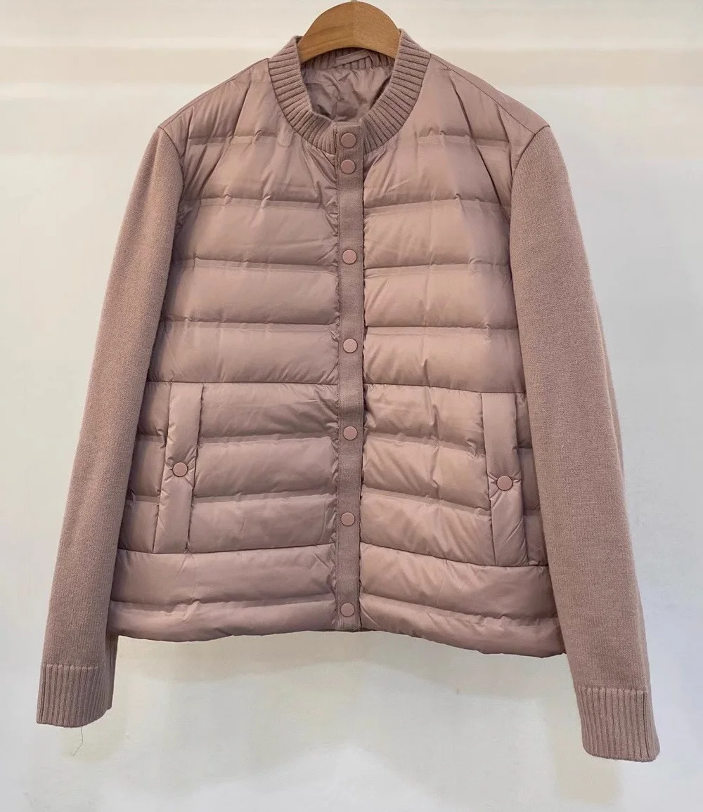 

Newest Fashion Coat Outerwear 2025 Autumn Winter Women High Quality Knitting Patchwork Long Sleeve Pink Black Apricot Coats