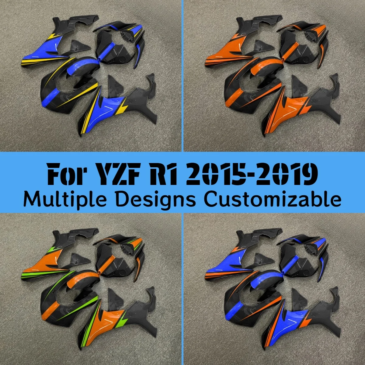 

Для YAMAHA YZF R1 2015 2016 2017 2018 2019 комплект обтекателей YZF R1 послепродажный мотоцикл ABS пластик обтекатели всего тела
