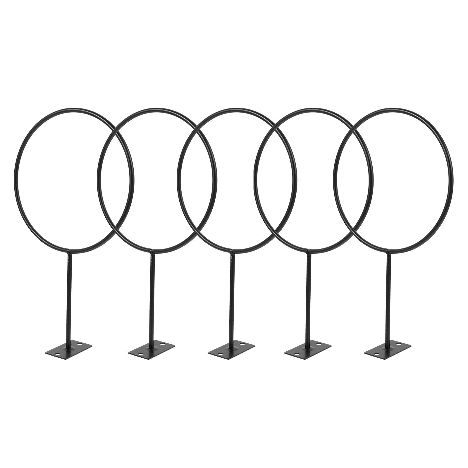 

5pcs Black Wall Mounted Rack Thickened Iron Sports Ball Holder For Basketball Soccer Volleyball Medicine Ball Home Gym Organizer