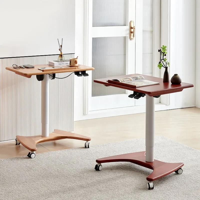 

Solid wood lifting computer table removable small apartment bedside table household study table foldable small desk