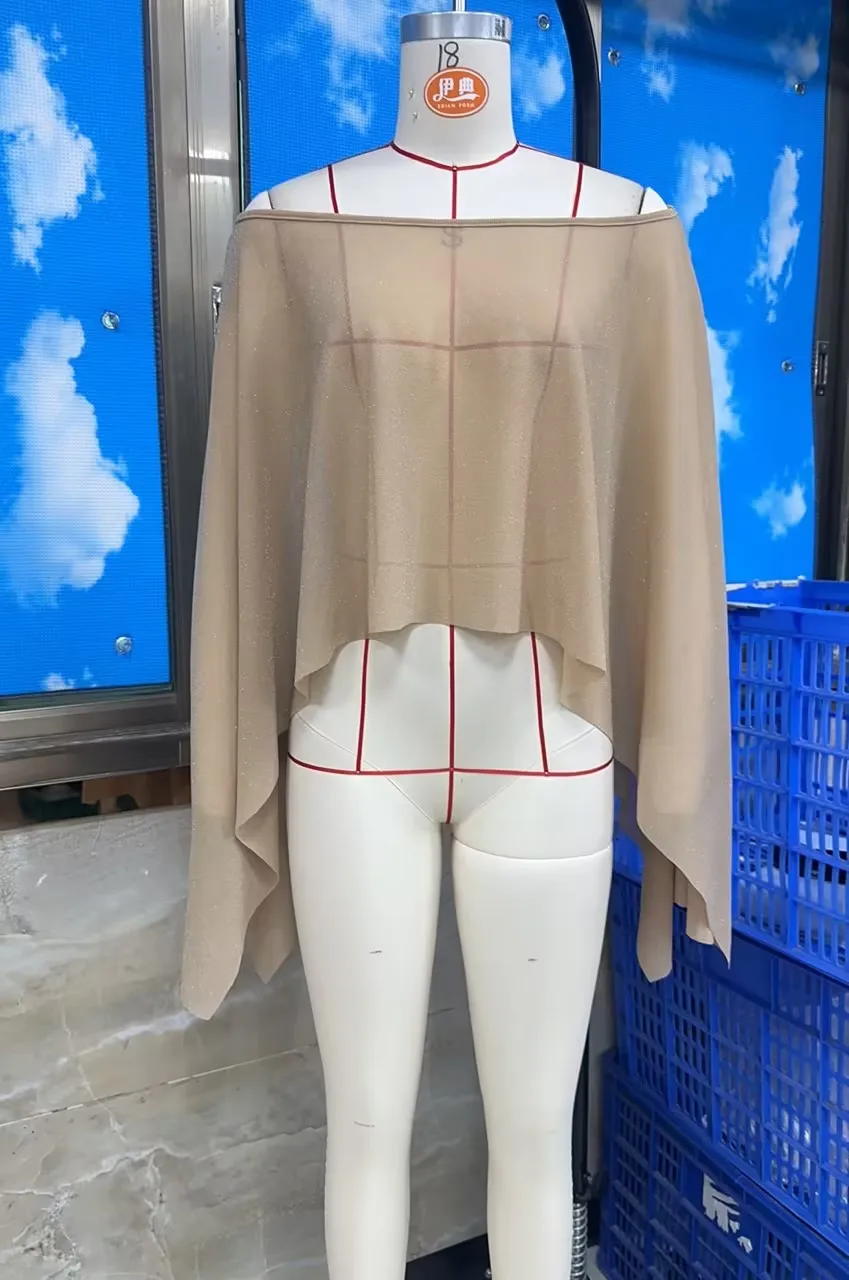 

Женские топы-пончо, модные однотонные блузки с одним открытым плечом, прозрачные, свободного кроя, для ношения поверх одежды