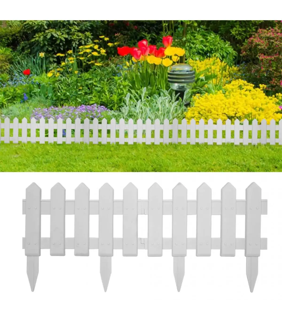 Garden edging edging garden edges 25 PCs PP White 10 m