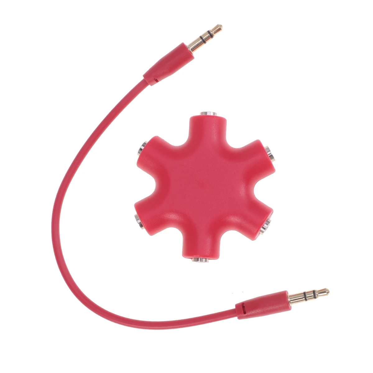 

Headphone Splitter 1 Audio Input 5 Outputs Portable Connector Adapter Earphone Splitter Audio Enjoy Sound Together Tools