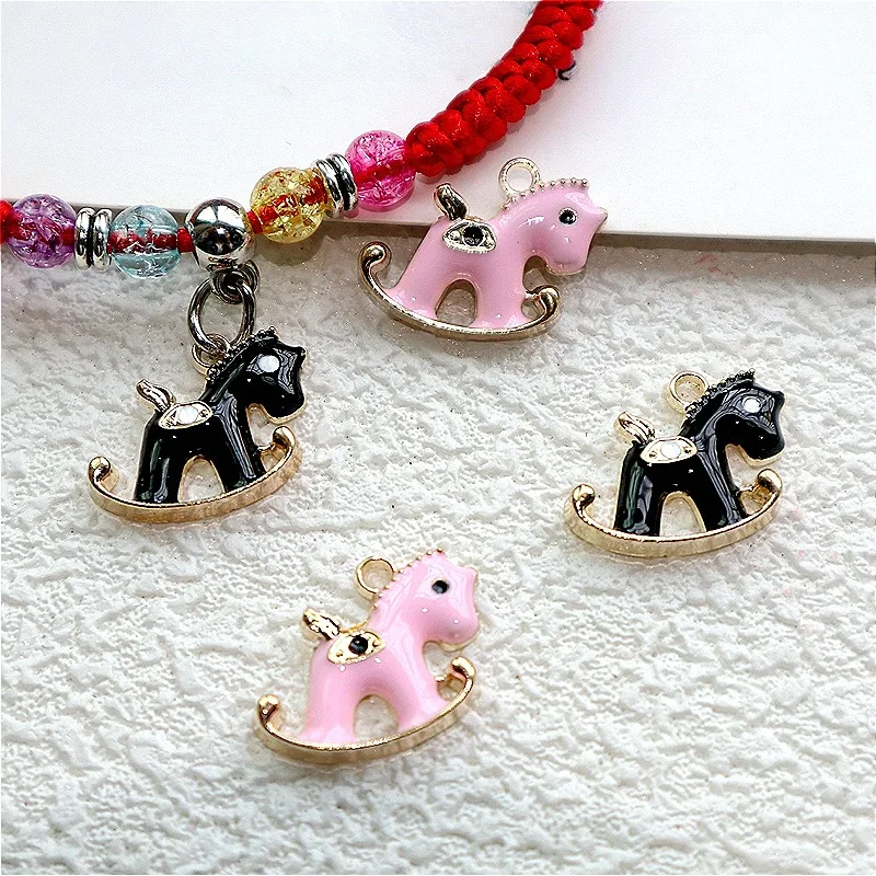 

10PCS Cartoon Carousel Alloy Enamel Pendant Fashion Shiny Charms Dangle DIY Necklace Bracelet Earring Keychain Jewelry Accessory