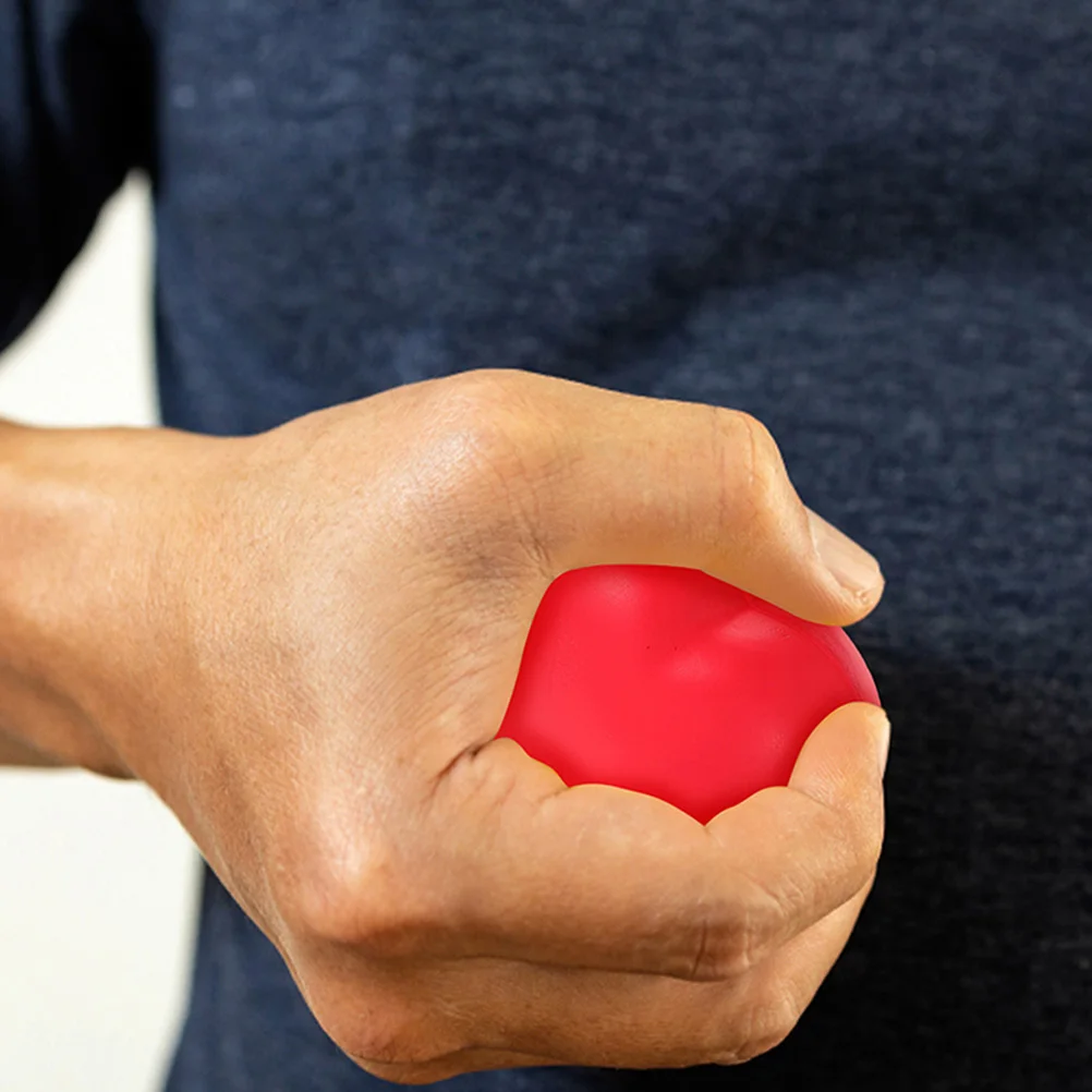 

4pcs Hand Grip Balls for Therapy PU Sponge Strengthening Equipment Red Color Soft Stress Relief Arthritis Hands Exercise