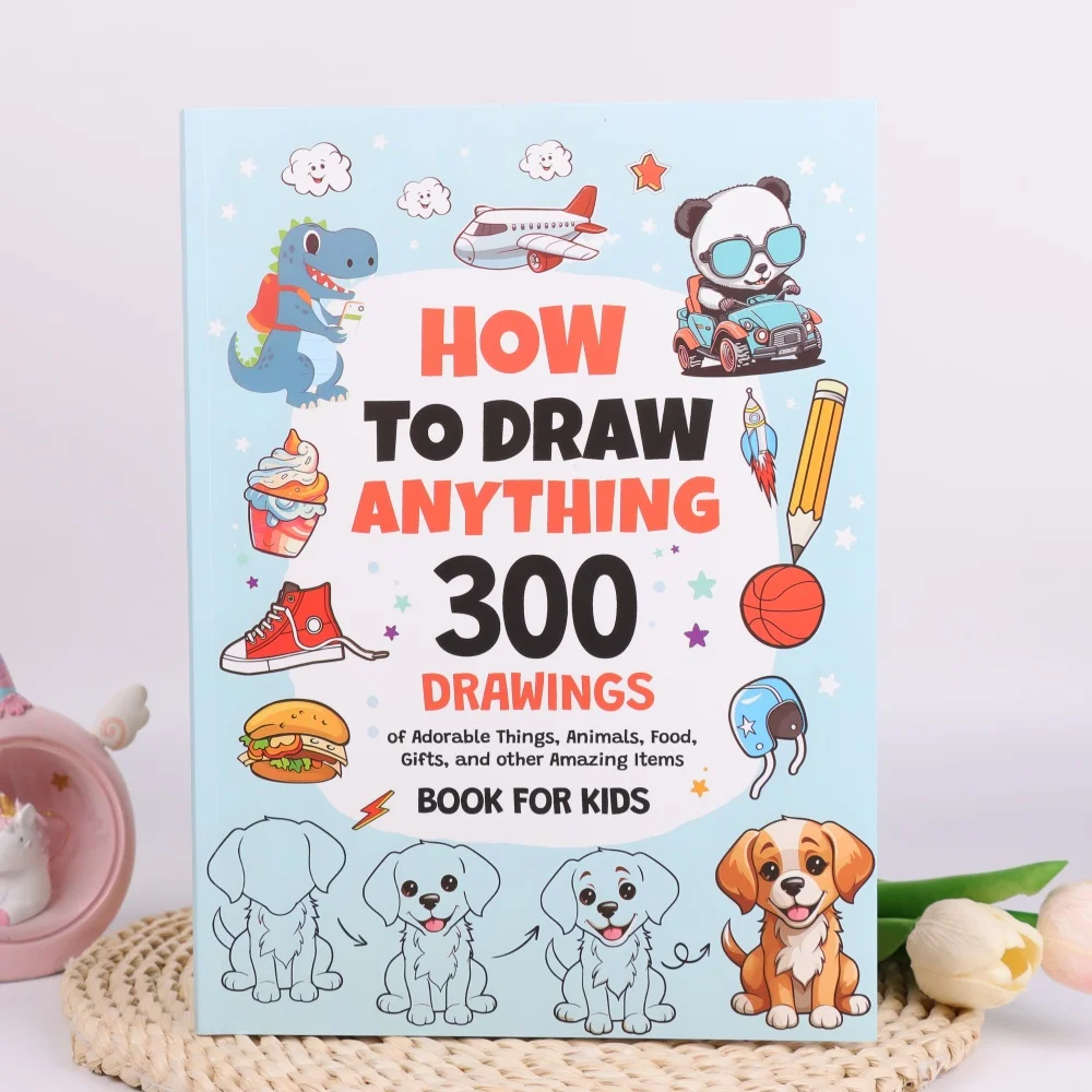 

Children's doodle activity book-How to Draw Anything for Painting Enthusiast, 300 Cute Step-by-Step Simple Drawings of Adorable