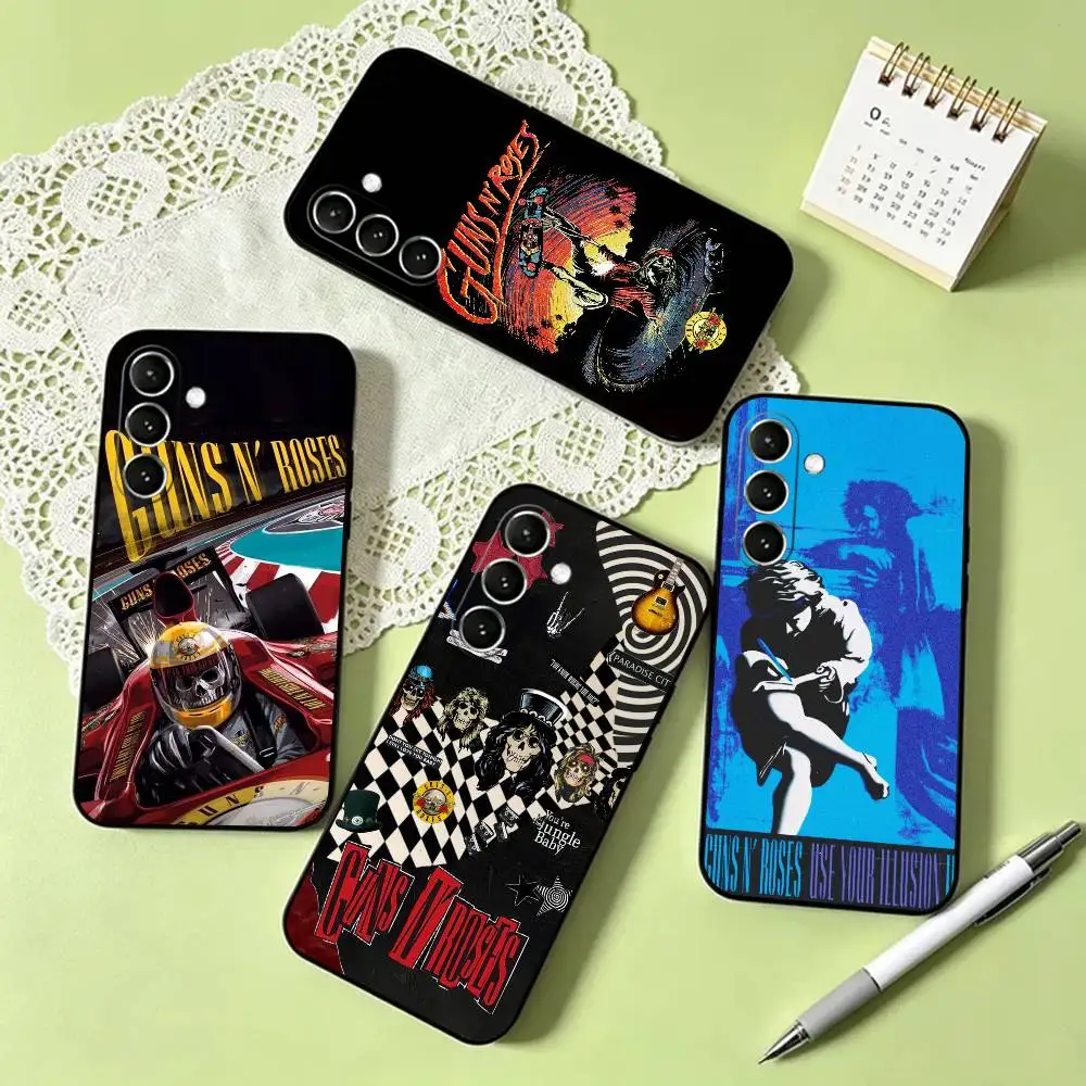 g-Guns N r-Roses Rock Band Phone Case For Samsung Galaxy A73,A72,A71,A70,A53,A52,A51,Others Soft Black Cover