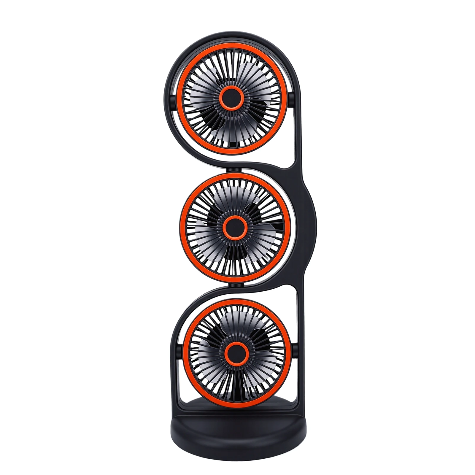 3 Head Fan Desk Fan USB Rechargeable Portable 3 Head Fan with Multiple Speed Settings Light for Study Work Outdoor Desk Fan