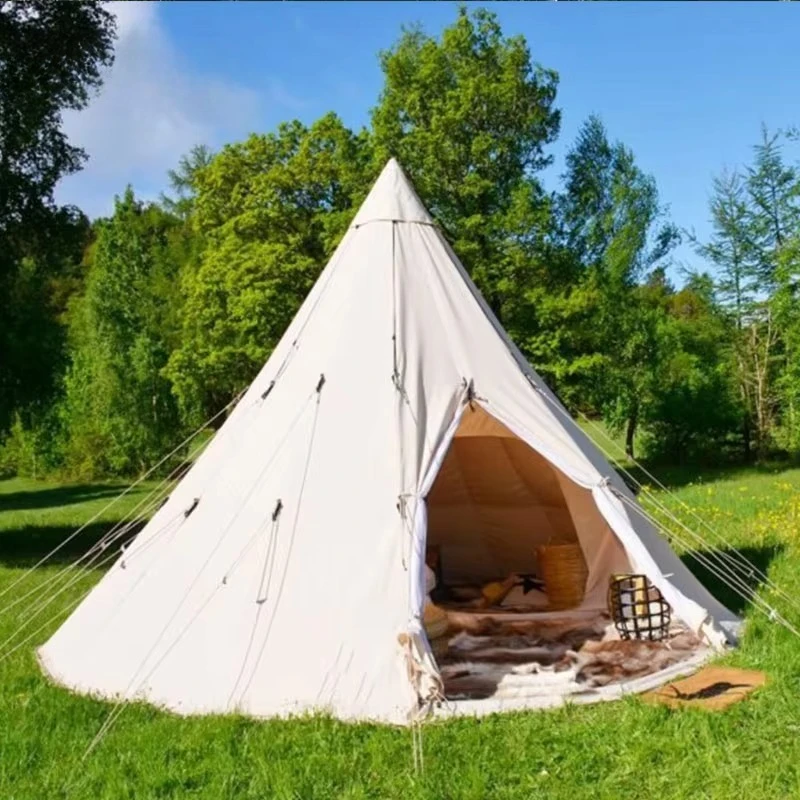 

High Quality Yurt Luxury Tent Glamping Hotel Outdoor Canvas Teepee Tent Indian Tents for Sale