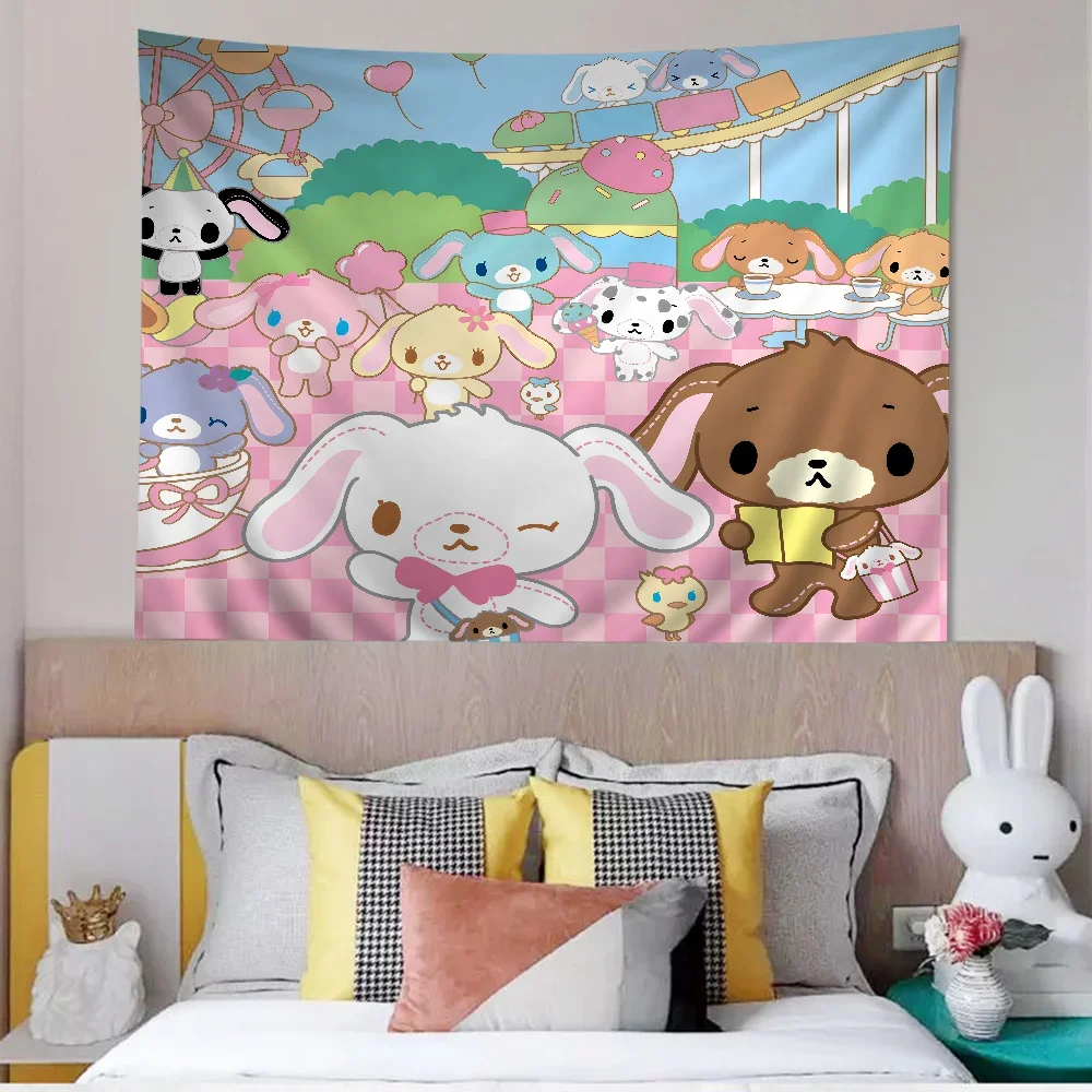 فن نسيج Kawaii Anime S_sugarbunnies - تصميم جميل لون الغرفة، سحر المنزل، ديكور فني جداري مناسب لمناطق المعيشة