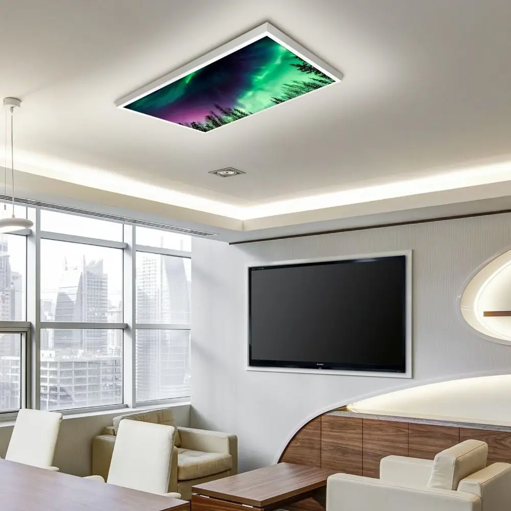 120*60cm Lampshade 19 Styles with 10 Magnetic Buckles Magnetic Light Filters Anti-glare Sky Fluorescent Light Covers Offices