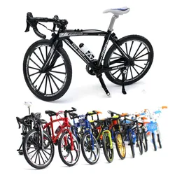 Modelo de bicicleta de Metal fundido a presión para niños, Mini bicicleta de carreras de carretera doblada a escala 1:10, regalo para amigos, juguetes para niños