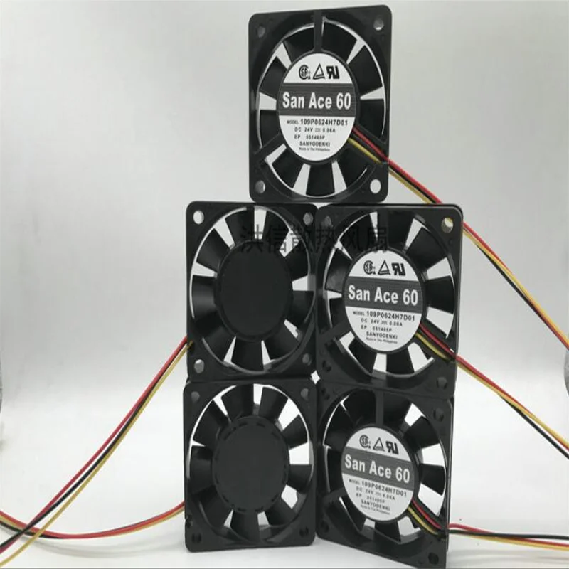 Original 109P0624H7D01 DC24V 0.06A 6015 6cm three-wire cooling fan