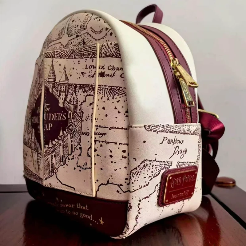 Harry Potter Map Printed Cosplay Womens Double Strap Shoulder Bag Purse Mini Backpack view 4