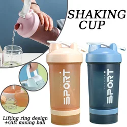 Shaking Cup Gym 500ML Portable Protein Powder Shaker Bottle Outdoor Travel Leakproof Drinkware Sports Water Bottle VIE LENTE