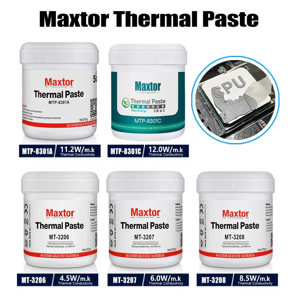 12W/mk  Thermal Paste Maxtor 150g/300g Grease for cooling fan CPU PC GPU VGA PS4 Computer  5G MCU thermal heatsink grease Paste