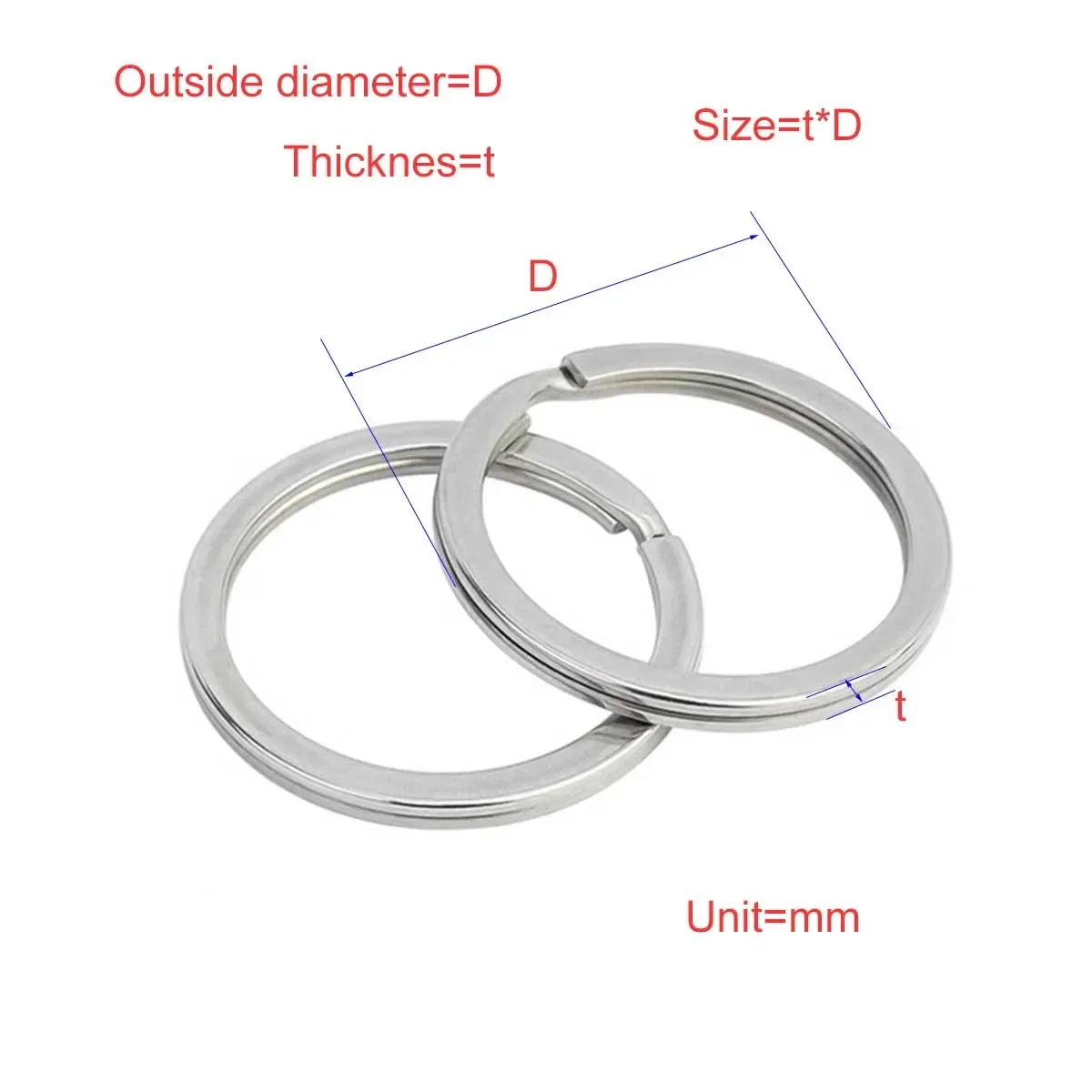 304 Stainless Steel Flat Double Ring With a Thickness Of 1.5mm and 2mm