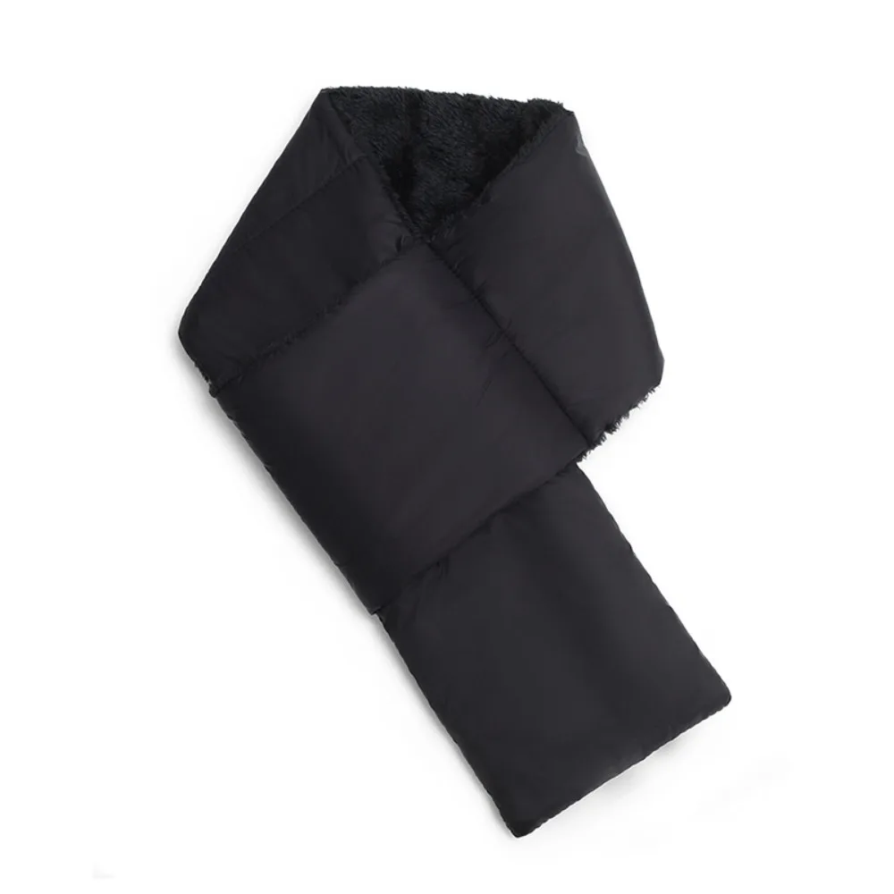 Soft Waterproof Neck Warmer Windproof Thick Outdoor Scarf Furry Texture Down Cotton Filled Thermal Scarf Camping Cycling