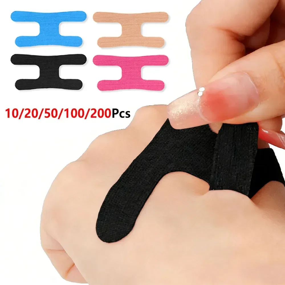 10/20/100/200Pcs Multi Color H Shape Kinesiology Finger Tape, Grid Back Self Adhesive Athletic Strips, Waterproof Elastic Tape