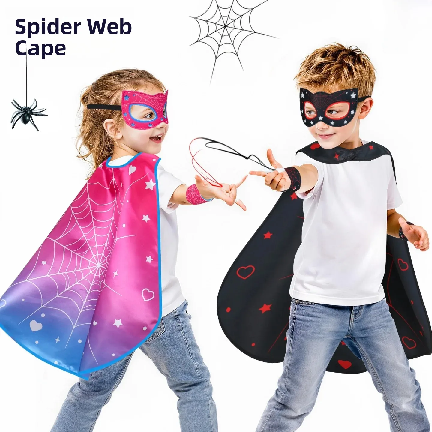 Children's Spider Robe Halloween Cos Party Performance Costume Web Eye ...