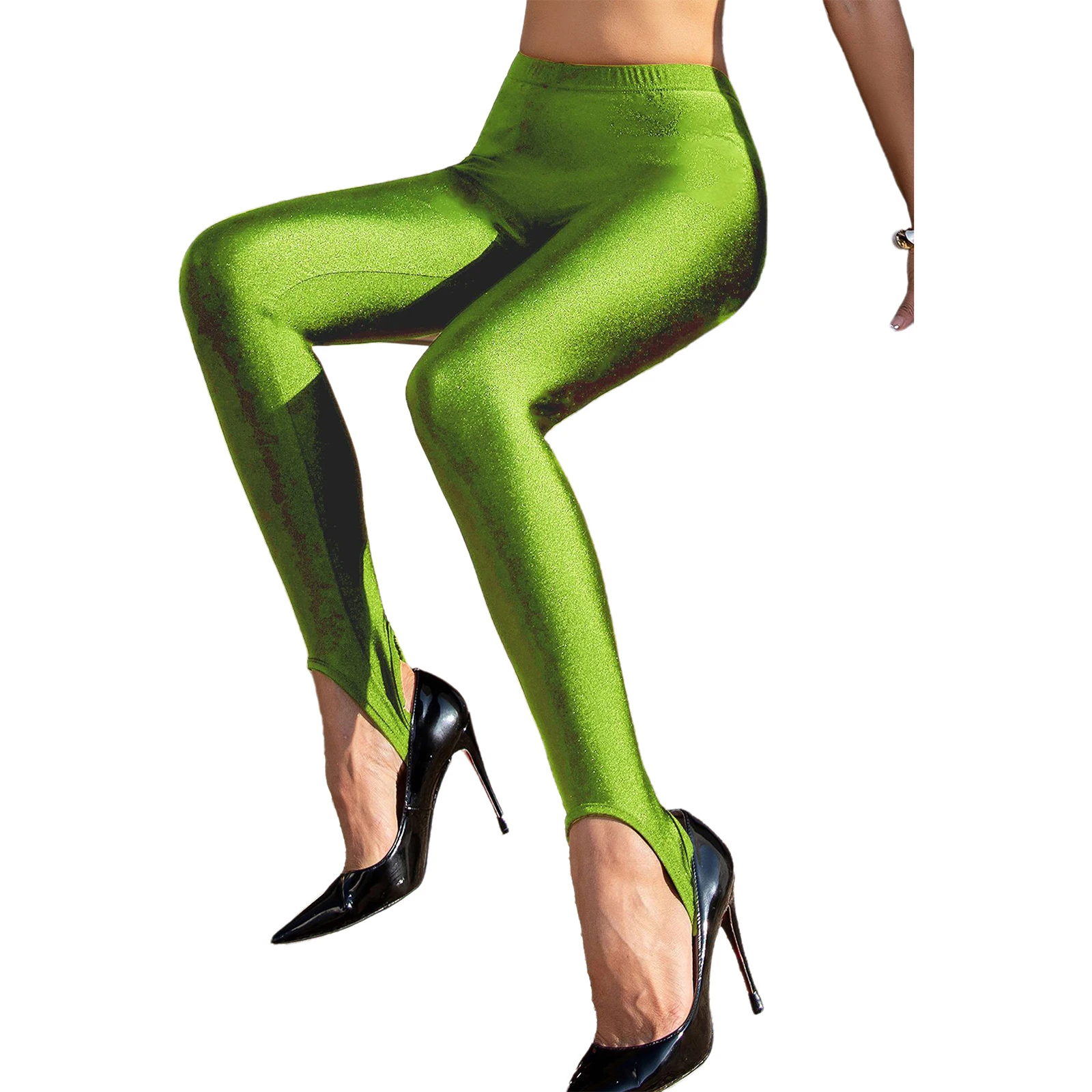 المرأة متلألئ الركاب السراويل السراويل الطويلة مرونة عالية الخصر نحيل الجوارب طماق السراويل اليوغا ملابس رياضية لامعة كلوبوير
