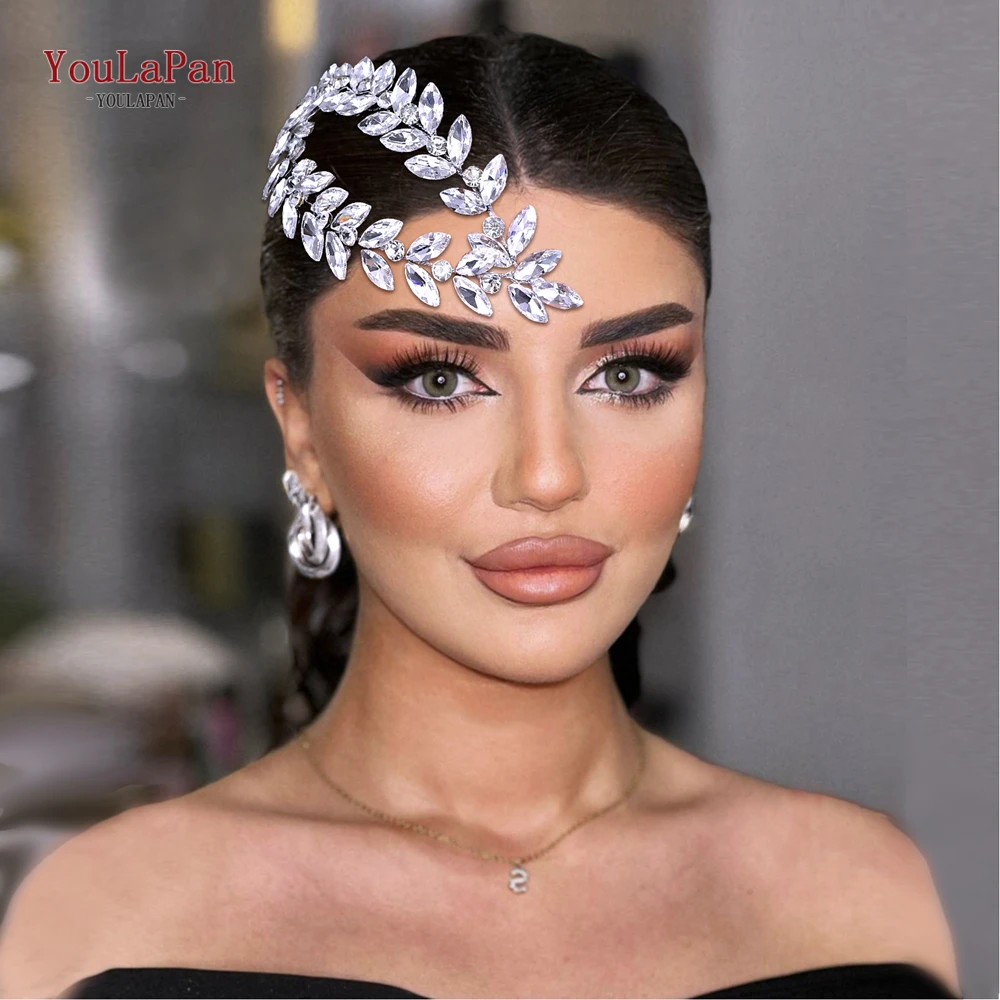 

TOPQUEEN Silver Color Rhinestone Hair Pieces Bride Headband Wedding Hair Accessories Women Banquet Party Headpieces HP792