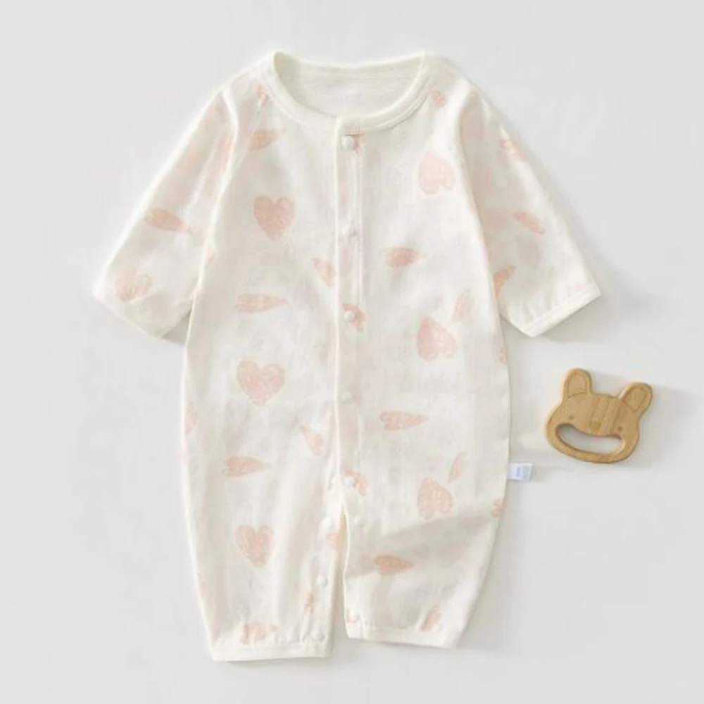 New Arrival Summer Baby Rompers For Girls Long Sleeve 100% Cotton Floral Thin Infant Clothes Air Conditioning Baby Boy Jumpsuit
