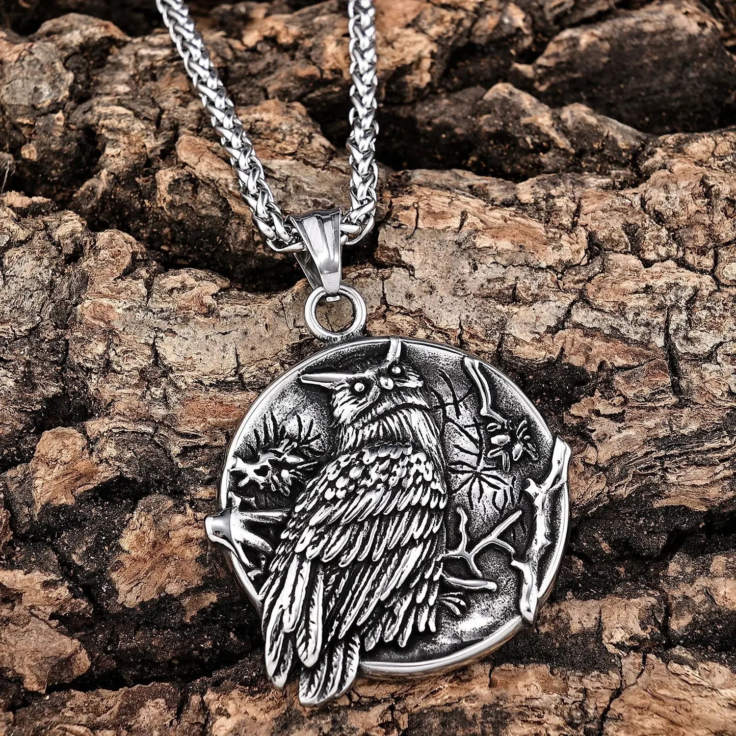

Personality Vintage Owl Pendant Stainless Steel Men's Necklace Chains